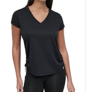 DKNY Sport Women's Crewneck Short-Sleeve Side-Ruched Top